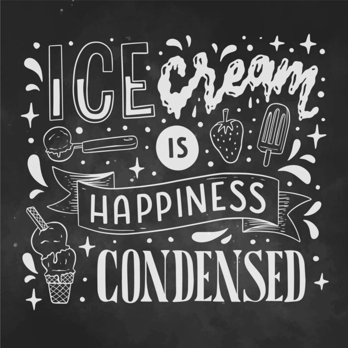 bw ice cream is happiness condensed